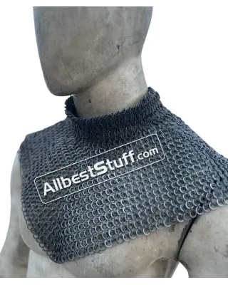 Chainmail Wedge Riveted High Neck Collar 6 in 1 Ring